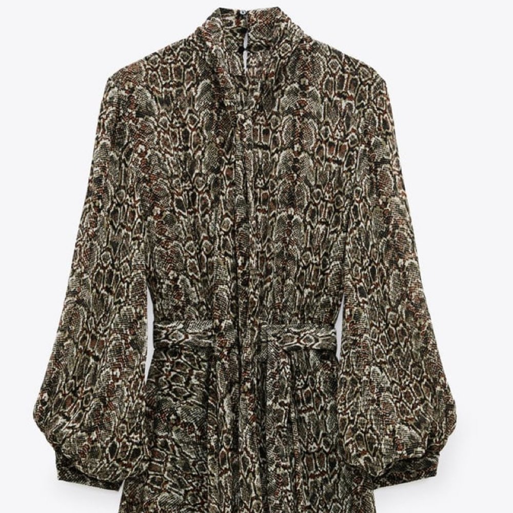 ZARA Mini Snakeskin Dress ~ Large